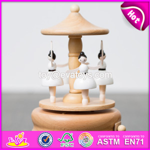 Handmade Best Girls Toys Wooden Dancing Music Box W07b056